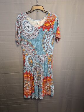 Blue Multi Floral Midi Dress